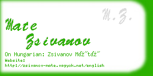 mate zsivanov business card